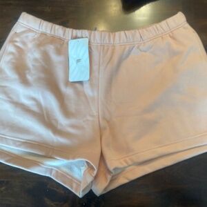 NWT Fabletics Go-To High-Waisted Slim Oak Colored Sweatshorts - Size 2X